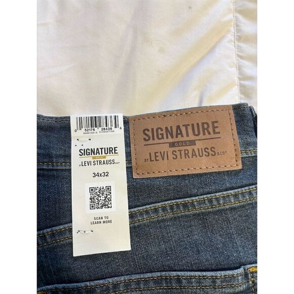 Levi's Men's Straight Fit Jeans Waist 34 Dark Wash Blue Denim - Picture 6 of 10